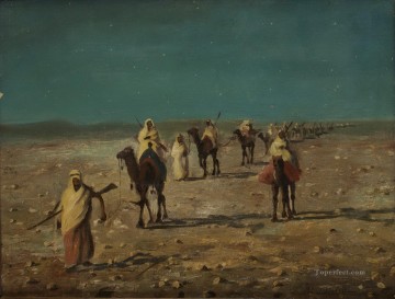 Alphons Leopold Mielich Painting - Caravan Alphons Leopold Mielich Orientalist scenes